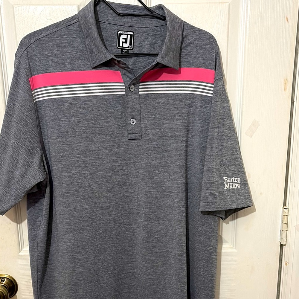 F J Gray and Pink Men's Athletic Polo Shirt sz XL